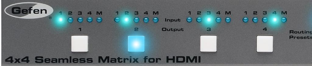 Operating the 4x4 Seamless Matrix for HDMI Routing Basics Masking / Unmasking Outputs Masking prevents the output device (display, etc) from receiving an output signal.