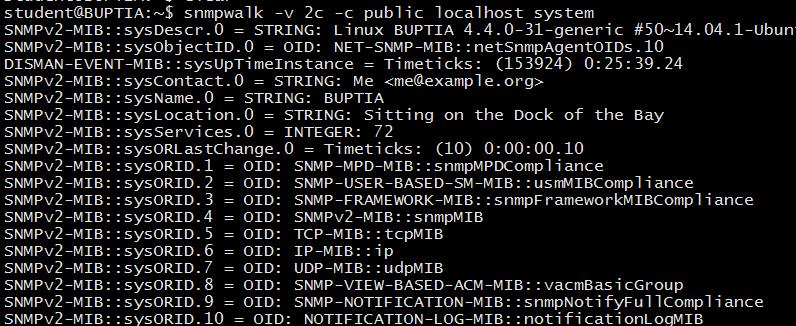 Example of SNMP operation snmpwalk: an SNMP application that uses SNMP GetNextRequest