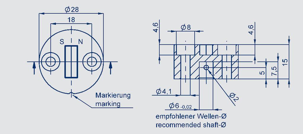 Position marker Z-RFC-P08 (accessory) Operating range position