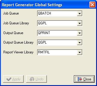 Report Generator Global Settings Report Generator Global