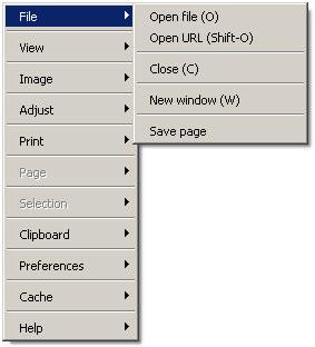 When ViewONE is used within a browser then pop-up menus are accessed by pressing mouse button two or three.