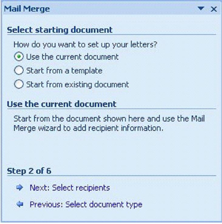 Select Starting Document 1. The 2 nd step in the process is to select starting document under Letters option. There are three options available.