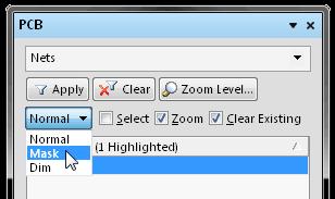 Setting the visual ﬁltering The visual result of the applied ﬁltering on the document in the design editor window is determined by a series of highlighting controls toward the top of the panel.