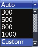 Frequency Custom range menu NOTE: When using a custom range, you may not receive any digital depth readings, or you may receive incorrect depth information.