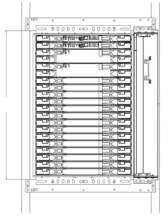 Vertical Traverse 2000 Rack Configuration The following diagram shows the configuration and specifications of a vertical Traverse 2000 rack mount assembly.