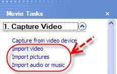 - 4 - Importing Resources To begin to create a movie, media resources should all be gathered first.