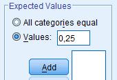 If you want to test that the proportion differs from 50%, let All categories equal be selected.