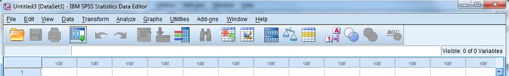Variables in columns Individuals (cases) in rows Toggle between Data View and Variable View.