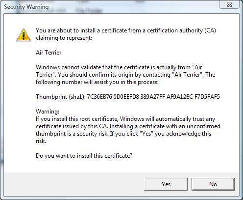31 In the Security Warning window, click