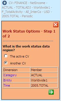 B. Select the data intersection for which you want to set the status.