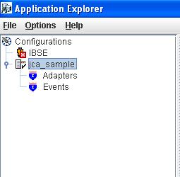 A new configuration by name jca_sample has been created and that will be shown in the Application Explorer as shown below: Select