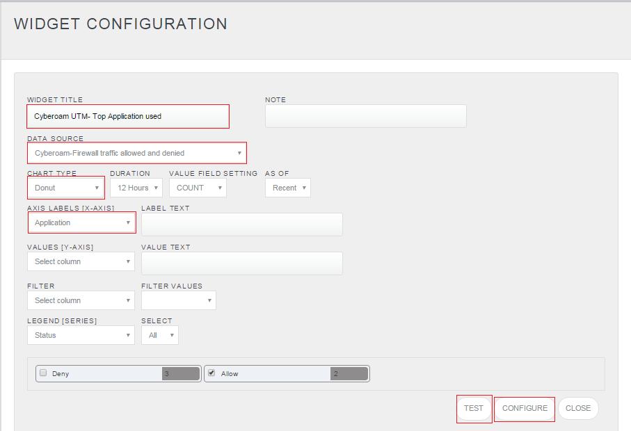 6. Now, create dashlet for Cyberoam UTM by clicking on Configure flex dashlet. 7.