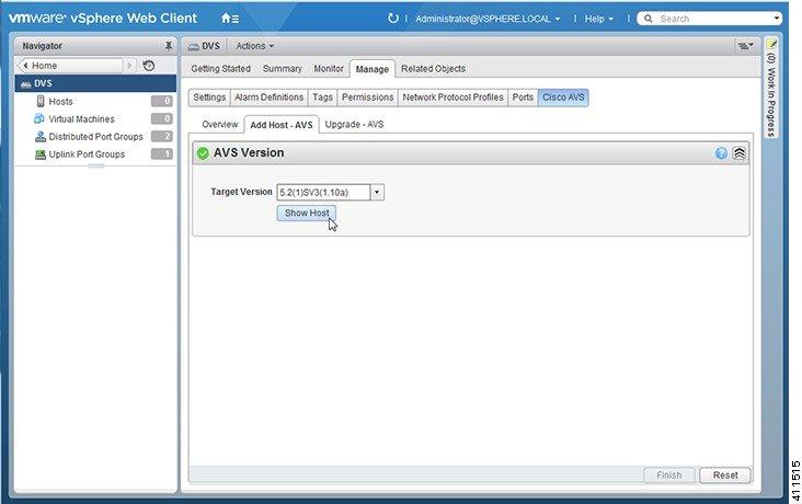 Installing the Cisco AVS Using Cisco VSUM Cisco ACI with Cisco AVS The hosts are represented in the following categories: Cluster Hosts that are part of clusters.