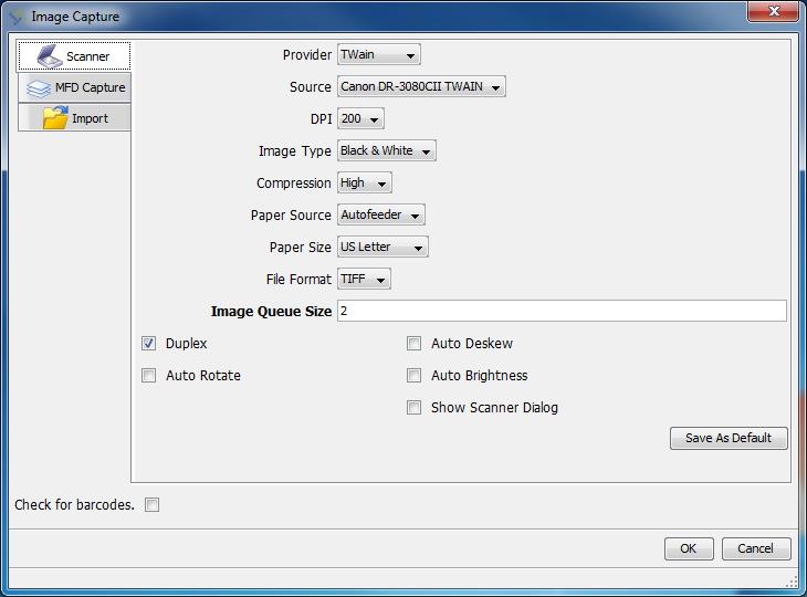 Content Capture Select the Input Method and click