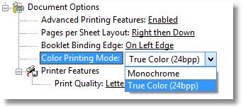 Printer Features - Print Quality: This option is not