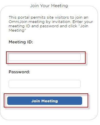 Otherwise, please go to step 2. If joining from OmniJoin.com: If joining from v7.omnijoin.com: 1.