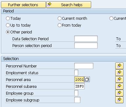 DATA SELECTION SCREEN ADVANCED FEATURES Further Selections: allows