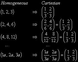 /29/3 Homogeneous to Cartesian (2D) Simpl divide b w: w?