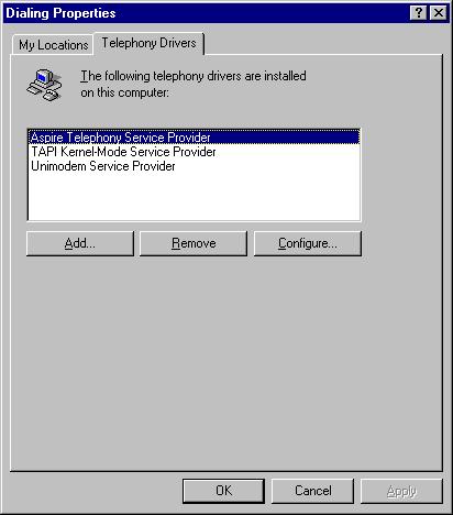 Section 2: Installing the TAPI Driver - NT Server 2-10