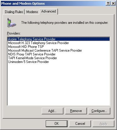 Section 4: Installing the TAPI Driver - 2003 Server 4-10