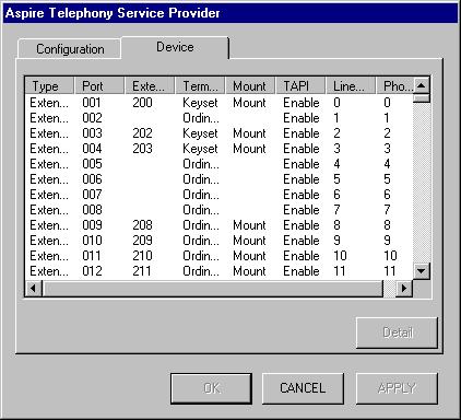 Section 4: Installing the TAPI Driver - 2003 Server Click on the Device tab to confirm the system extension ports' status.