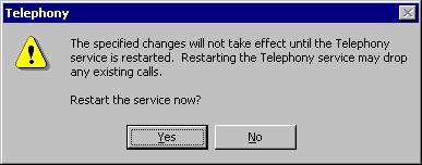 Section 4: Installing the TAPI Driver - 2003 Server Click OK again. The following message will appear. Click No.