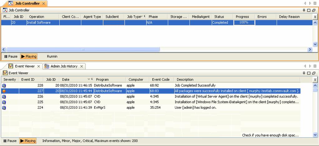 Page 120 of 186 13. You can track the progress of the job from the Job Controller or Event Viewer window. 14.