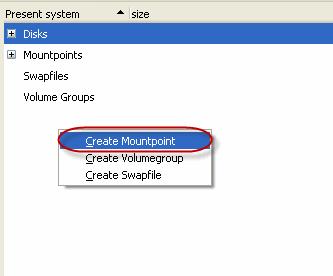 Select Create Mountpoint. 2.
