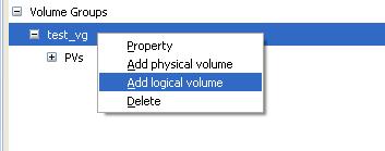 Page 74 of 186 ADD A NEW LOGICAL VOLUME Make sure that you have created at least one physical volume before adding a logical volume. 1. Right-click an existing volume group.