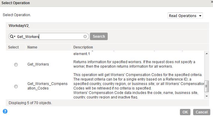 The following image shows the Get_Workers operation and the description from the list of Read Operations: c.
