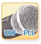 Wireless microphone PLL Synthesized 16-selectable frequencies. CPU operation.
