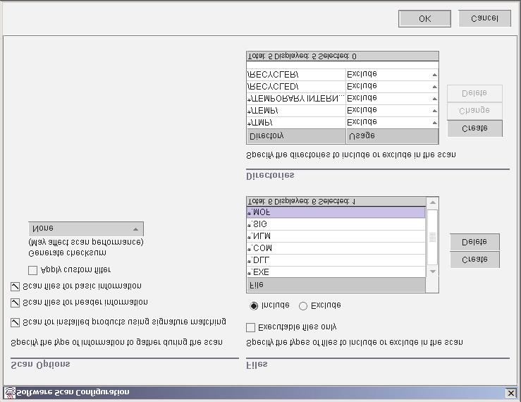 Figure 17. Software Scan Configuration window d.