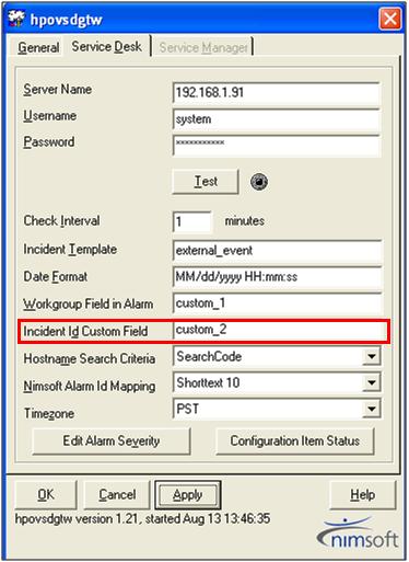 Incident Id in alarm Incident Id in alarm The incident ID is mapped with the alarm while specifying the