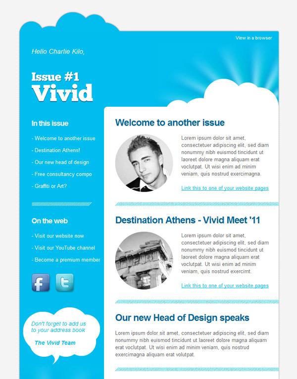 An example newsletter template which would work well - Clear Structure -