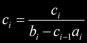 Gauss Elimination (Sweep) Forward sweep: Backward substitution: The