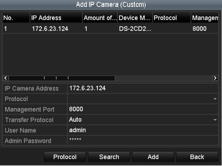 Figure 2-38 Select Multiple Channels OPTION 2: Step 1 On the IP Camera Management interface, click the Custom Adding button to pop up the Add IP Camera (Custom) interface.