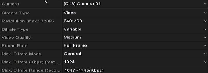 Step 7 Set encoding parameters for sub-stream. 1) Select the Sub-Stream tab. Figure 5-5 Copy Camera Settings Figure 5-6 Sub-Stream Encoding 2) Select a camera in the camera drop-down list.