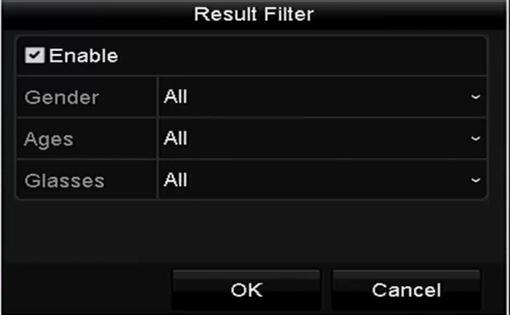 Figure 6-15 Set Result Filter The Result Filter function is supported by the IP camera only.