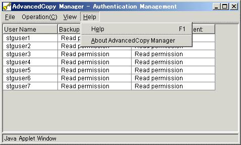 2.2.2.3 View menu The only option in this menu is [Refresh]. Select [Refresh] to immediately display access permission changes.
