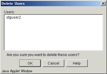 If the Storage Management Server runs Solaris or Linux When this dialog is opened by specifying a user, the user's current access permissions for each management function are displayed.