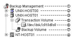 3.2 Backup Management Window When [Backup Management] is selected from the [File] menu of the AdvancedCopy Manager initial window, the backup management server list is displayed.