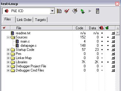 Development Drop-Down Menu Figure 12. Project Window NOTE To undock the project window, double-click the docking handle (double gray lines at top of the project window).