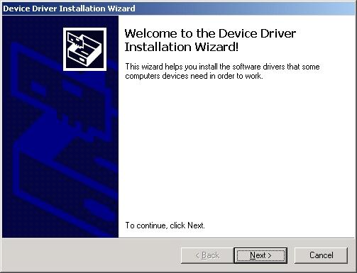 This will launch device driver installation wizard.
