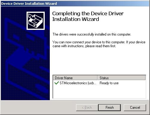 Driver installation window Setup will continue installing drivers and will display a window