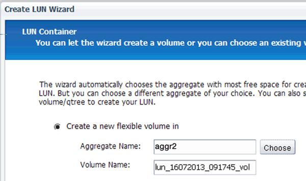 4. In the LUN Management tab, click Create, and then type or select information as prompted by the wizard. 5.