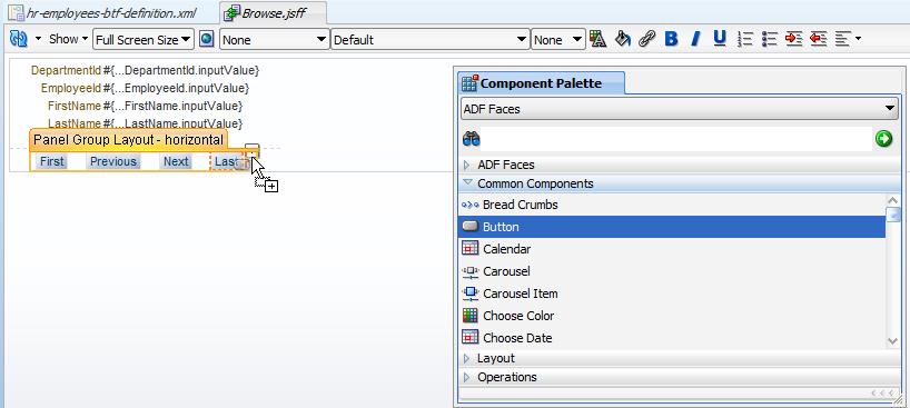 15. Ok the dialog 16. With the JSF visual editor open, open the Component Palette (ctrl+shift+p) 17.