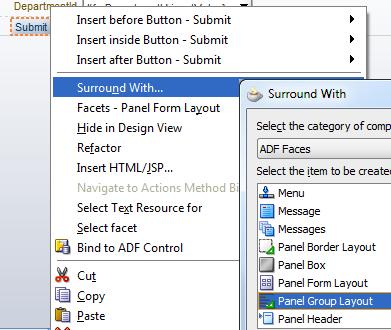 43. Drag and drop a "Button" component from the Component Palette onto the Edit view, right next to the "Submit"