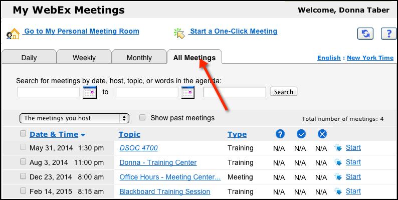 Dial-in information for each user can be found on their Session Info tab. WebEx will automatically switch their audio to phone if they dial-in. 6.