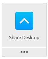 When you enter Share Desktop, your screen will clear of most of the WebEx controls; the video image will remain. All other controls will be collapsed at the top of the screen, under the button. 3.