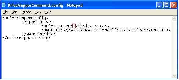 Conclusion 4. Start the Windows Notepad application. 5. Click File > [Open], and select the DriveMapperCommand.config file from the folder that this file was copied into.